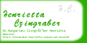 henrietta czingraber business card